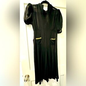 Gorgeous handmade 1930s style vintage dress with minor wear - needs 2in repair
